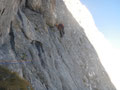 die Querung in der 5. Seillänge