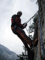am Hängestand nach der ersten Seillänge
