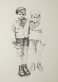 2 Brüder, 2007, 59x42 (41x29), Pitt Oil Base / Zeichenpapier