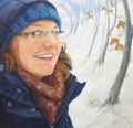 Schnee am Hülser Berg, 2013, 50x66 (49x62), Farbstift + Aquarell / Aquarellpapier