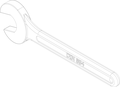 Maulschlüssel Schlüsselweite 19mm (SW-19) technische Zeichnung