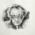 Alfred Brendel in Perfekter Tuschezeichnung von Cecily Park 
