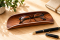 Stylistische Ablage für Schreiber/Brille, Walnuss/Ahorn - ab CHF 45.00 (Hintergrund mit KI generiert)