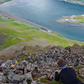 View back to town and searching for a better trail, because there is none