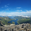 View back to the fjord and Sortland, on the other side, where we left this morning.