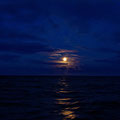 Moonrise between Fair Isle and Shetland