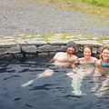 First stop to warm up in a hotspring, right next to the sea. Allowing to cool down in the cold wakes