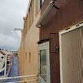 Because the ferry is always sailing, all the sandblasting and painting jobs are done during the crossings