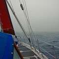 Nearing the Norwegian coast and heading into dense fog - navigation by radar and GPS only