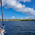 Entering the natural harbour of Inishbofin