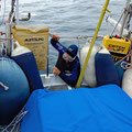 Checking the propeller and shaft because of a disconcerting noise (4 km of water below)