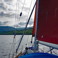 Sailing against the wind up Loch Lochy