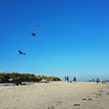 People stroling along the beach