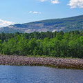 In the background you can see the mining areas where slate slabs are mined...