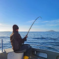 First halibut on the hook. Unfortunately after a heavy figth we lost it.