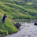 ... and trying to catch some arctic char with the fly-fishing rod.