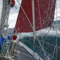 Sailing against 35kn of wind, which one is funneling out of the fjords