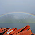 Picturesque rainbow just across the anchorage