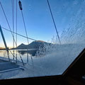 The next day we went up early, to climb the mountains behind the harbour.