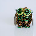 Mini Owl - Brown & Emerald Green 