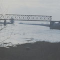 Hochwasser an der Eisenbahnbrücke januar 1960
