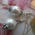 PP006 Pendientes perlas y plateado. 4cm, 2,00 euros 