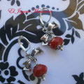 PC035 Lazo y cuenta facetada roja 