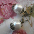 PP007 Pendientes perlas y bronce, 3,5cm, 2,00 euros 