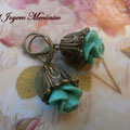 PF028 bronce y rosa resina verde, 3,5cm