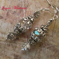 PC060 Cuentas cristal transparentes y hojas 