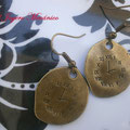 PR006 Pendientes reloj bronce. Largo aprox. 4cm 