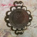 A002 Anillo con moneda africana. Bronce. Ajustable
