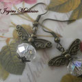 PA017 Pendientes alas mariposa y cuenta facetada AB 