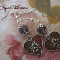 PC095 corazón y cuenta morada, 5cm