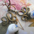 PC119 filigrana y cuenta porcelana, 5cm aprox