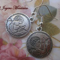 PM029 pendientes moneda ángel, 4cm