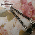PCA009 pendientes cadena y cristal (gargantilla a juego disponible)