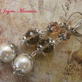 PP005 Pendientes perlas y metal. Largo 6,5cm. 4,00 euros