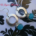 PC034 Cuenta facetada azul y aro grande 