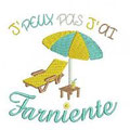 sigle incitant à la farniente sur le terrasse