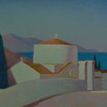 A TEMPLE IN LINDOS. RHODES. 2008 (pasteboard, oil on canvas) 32x50