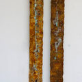 Patina-Stele, 25 * 190 cm Oxidation, Mischtechnik, 2007 Leihpreis 150.-- Euro, Kaufpreis 1500.-- Euro