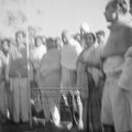 Mahatma Gandhi  with associates during peace march in Noakhali, c. November 1946.