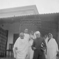 Mahatma Gandhi arriving for a meeting of the National Indian Congress, c. 1945.