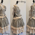 Commande My Oppa Steampunk striped dress costume special order