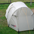 Mein Zelt, bereit für den Wind