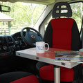 small dinette area in driver cabin