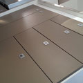 Mocca fronts, top cabinetry work in classic style