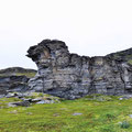 Interessante Gesteinsformation - die Sphinx von Lillefjord.