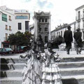 7. Un día de feria en la plaza, año aprox. 1958. Fotografía propiedad de la familia Vallejo de Vicente, tomada de José Luis Luna y Francisco Molina (”Alcaudete, una mirada al pasado”).